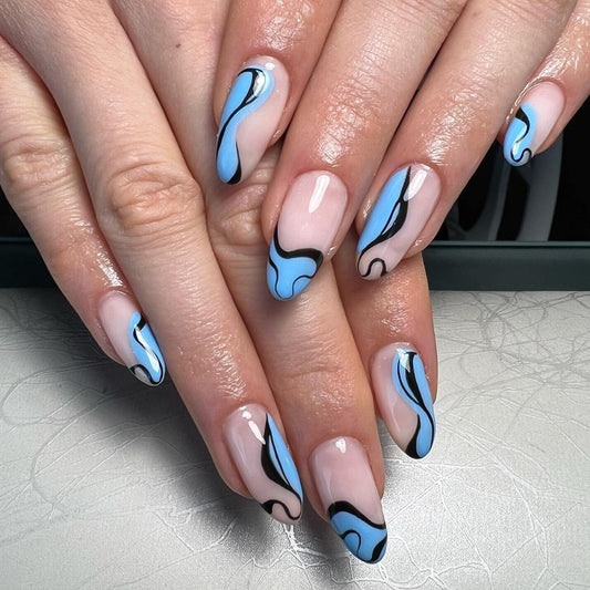 17 Black And Blue Nail Ideas for Stunning Nails