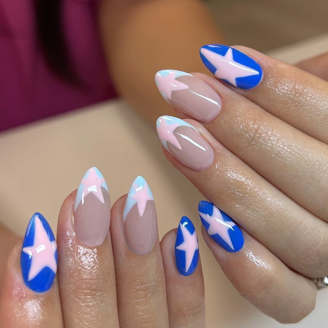 18 Blue Pink Nail Ideas for Trendy Nails