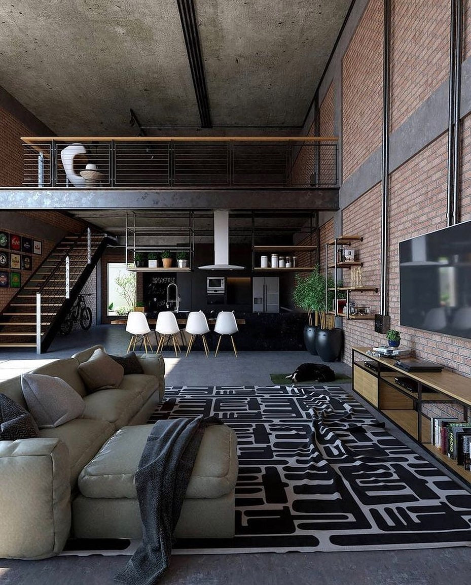 Small Space Loft Living Room Decor Inspiration Ideas photo
