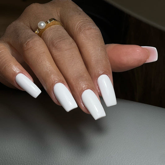 16 White Coffin Nail Ideas: Luxe Touches