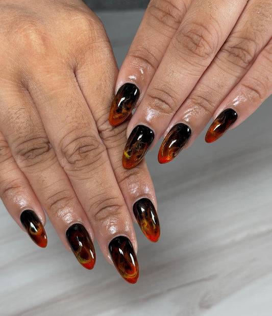 16 Fire Nail Ideas That Deliver Drama