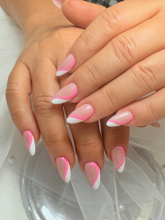 15 Simple Yet Striking Pink and White Nail Designs